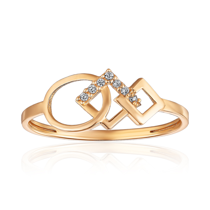Золота каблучка з фіанітами. Артикул S114611-R/01/1