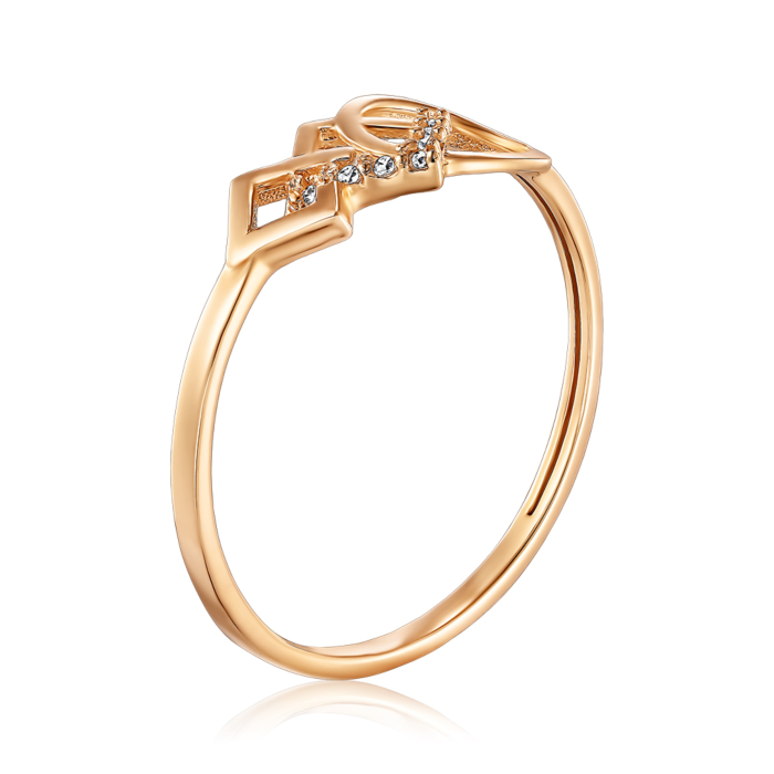 Золота каблучка з фіанітами. Артикул S114611-R/01/1