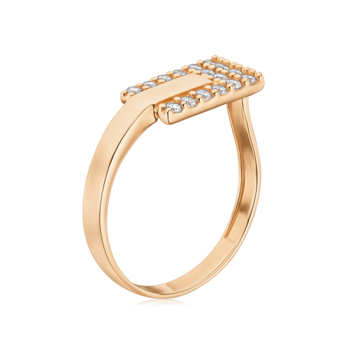 Золота каблучка з фіанітами S114691-R/01/1