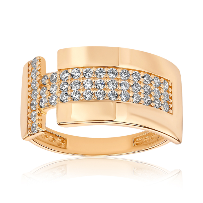 Золота каблучка з фіанітами S114761-R/01/1