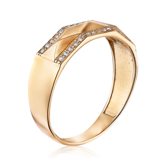 Золота каблучка з фіанітами. Артикул S114791-R/01/1