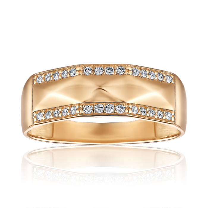 Золота каблучка з фіанітами. Артикул S114791-R/01/1