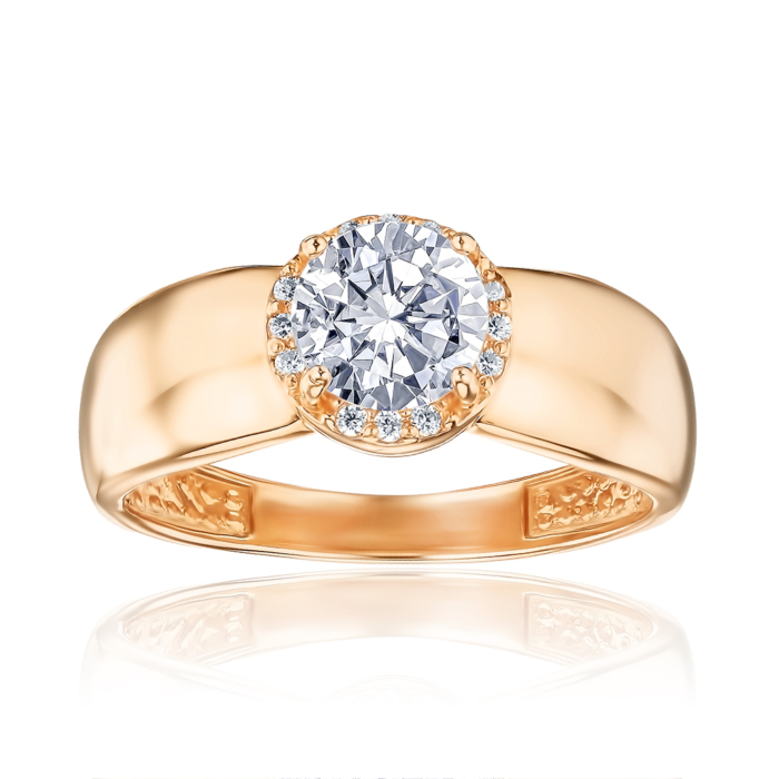 Золотое кольцо с фианитами S115421-R/01/1