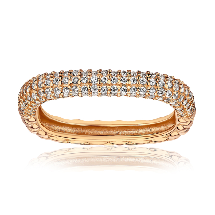 Золота каблучка з фіанітами S115621-R/01/1