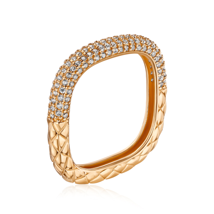Золота каблучка з фіанітами S115621-R/01/1