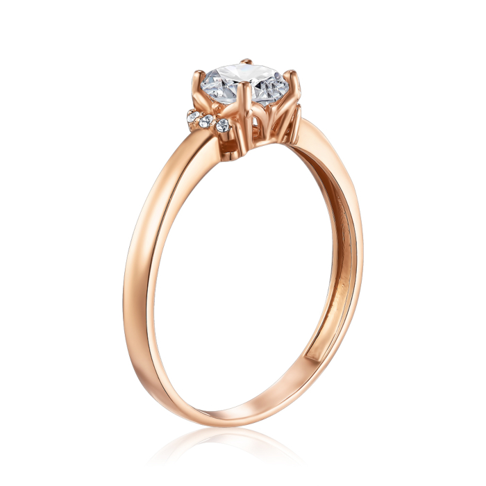 Золота каблучка з фіанітами. Артикул S115701-R/01/1