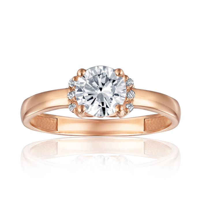 Золота каблучка з фіанітами. Артикул S115701-R/01/1