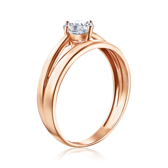 Золота каблучка з фіанітом. Артикул S115731-R/01/1