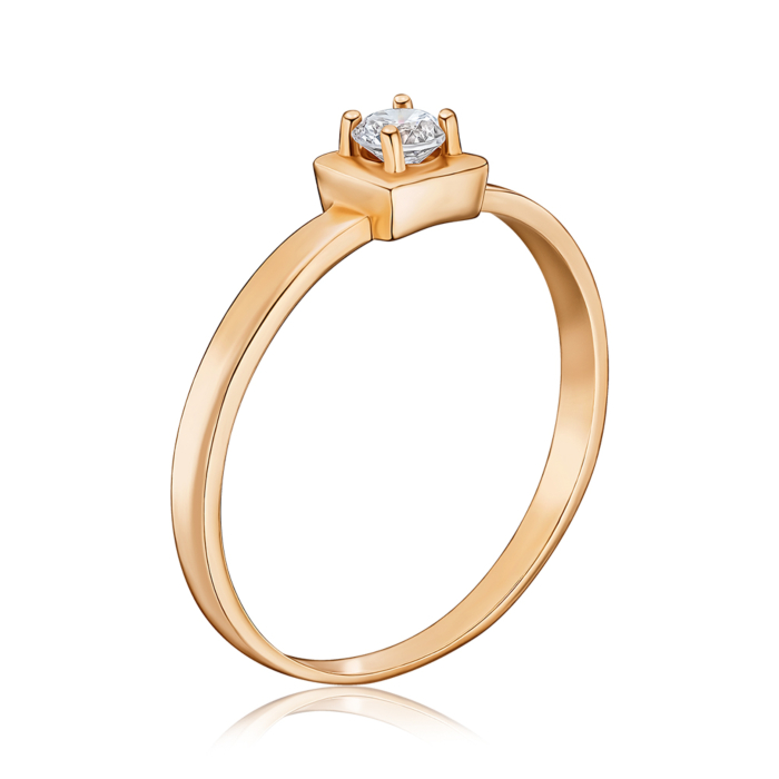 Золотое кольцо с фианитом S115771-R/01/1