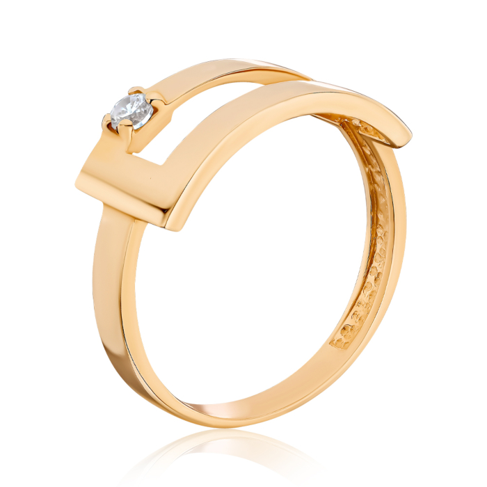 Золота каблучка з фіанітом. Артикул S116001-R/01/1