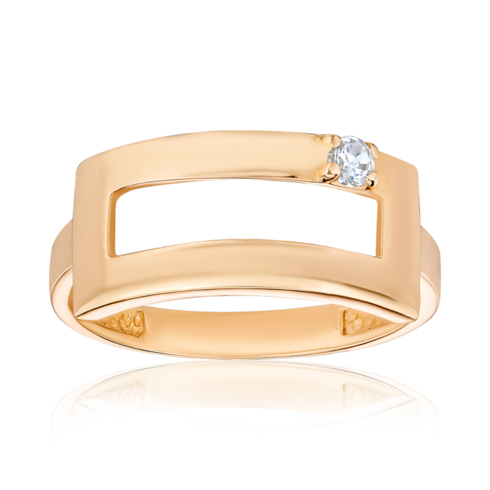 Золота каблучка з фіанітом. Артикул S116001-R/01/1