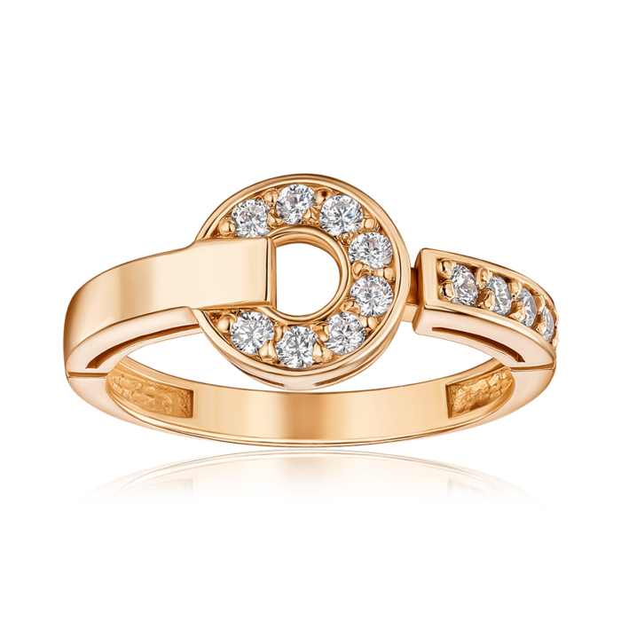 Золота каблучка з фіанітами S116040-R/01/1