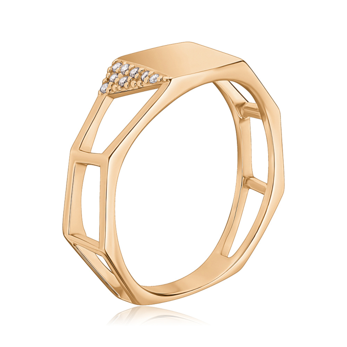 Золота каблучка з фіанітами S116141-R/01/1