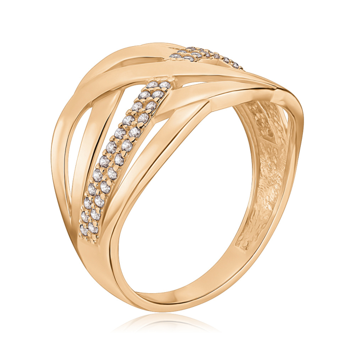 Золота каблучка з фіанітами S116191-R/01/1