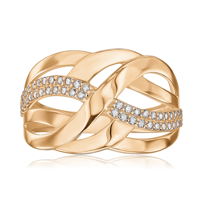 Золота каблучка з фіанітами S116191-R/01/1