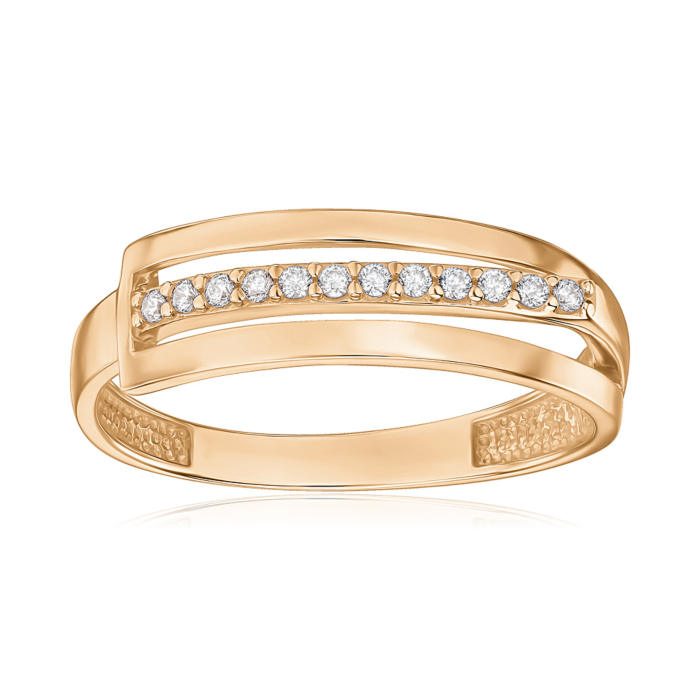 Золота каблучка з фіанітами S116211-R/01/1