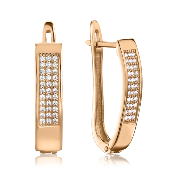 Золоті сережки з фіанітами S210091-E/01/1