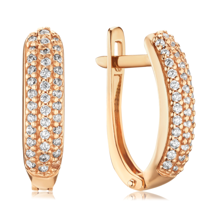 Золоті сережки з фіанітами S210521-E/01/1