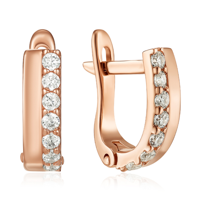 Золотые серьги с фианитами. Артикул S210531-E/01/1