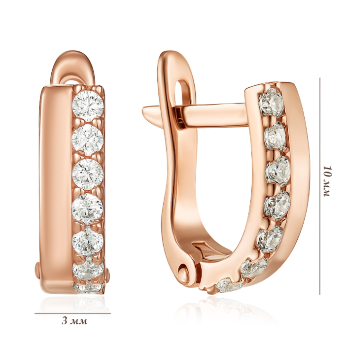 Золотые серьги с фианитами. Артикул S210531-E/01/1