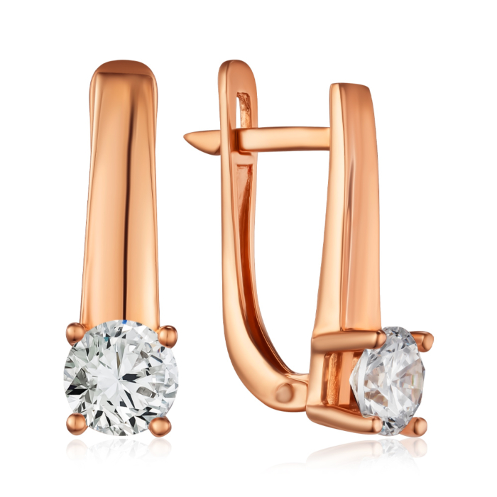 Золоті сережки з фіанітом. Артикул S210781-E/01/1