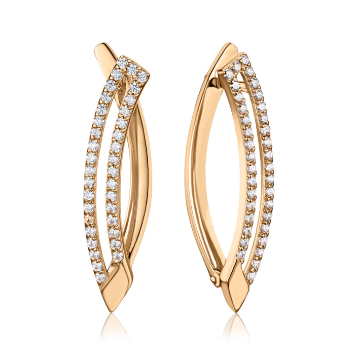 Золоті сережки з фіанітами S210931-E/01/1