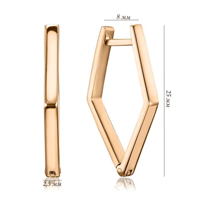 Золоті сережки без вставки S211300-E/01