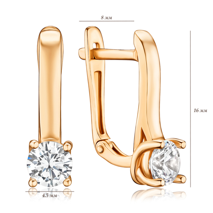 Золотые серьги с фианитом S211971-E/01/1