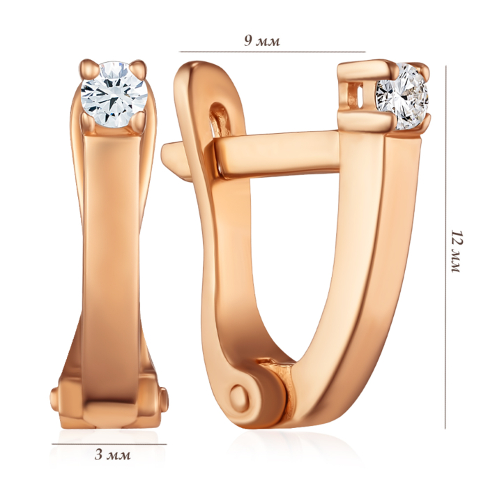 Золоті сережки з фіанітом. Артикул S212891-E/01/1