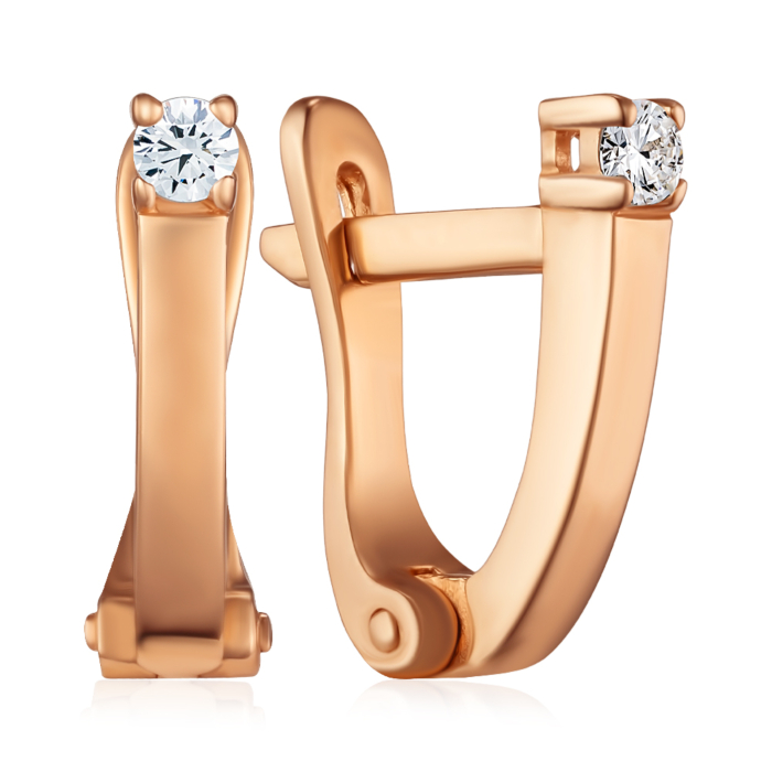 Золоті сережки з фіанітом. Артикул S212891-E/01/1