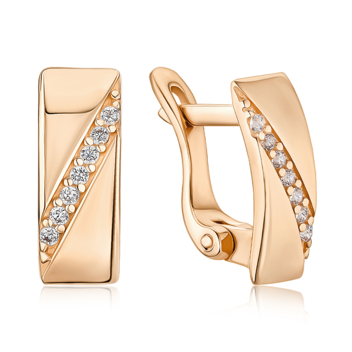 Золоті сережки з фіанітами S212951-E/01/1