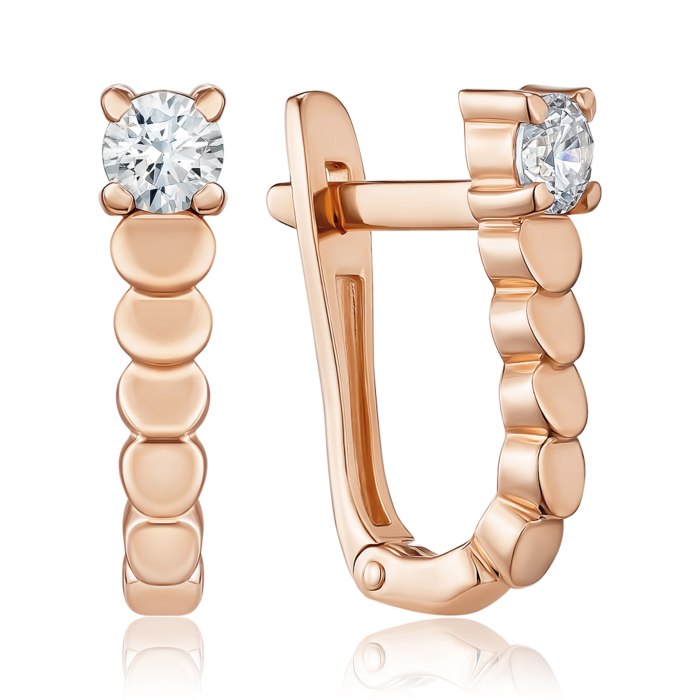 Золотые серьги с фианитом. Артикул S213331-E/01/1