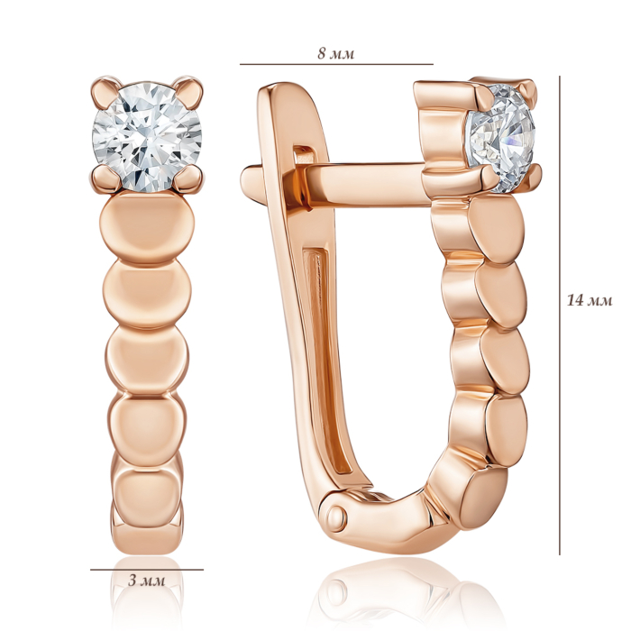 Золотые серьги с фианитом. Артикул S213331-E/01/1