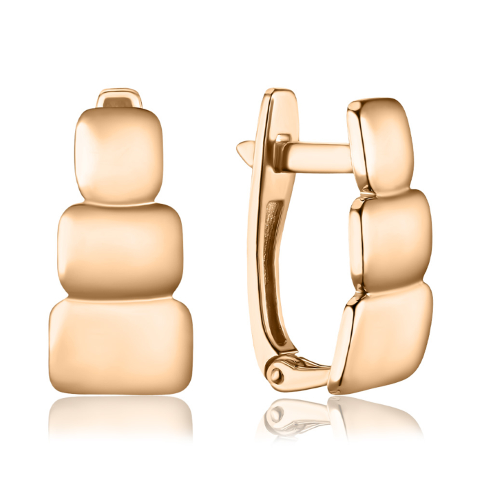 Золотые серьги без вставки S213700-E/01