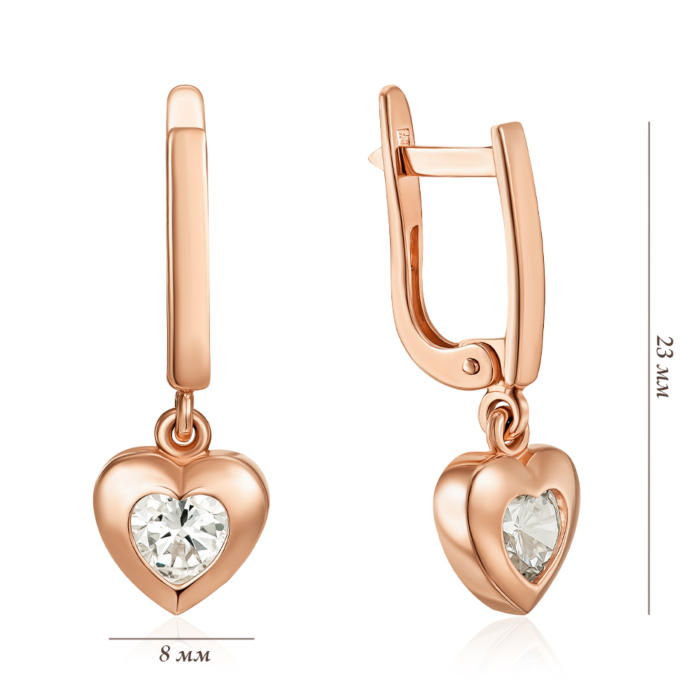 Золоті сережки з фіанітом. Артикул S213801-E/01/1