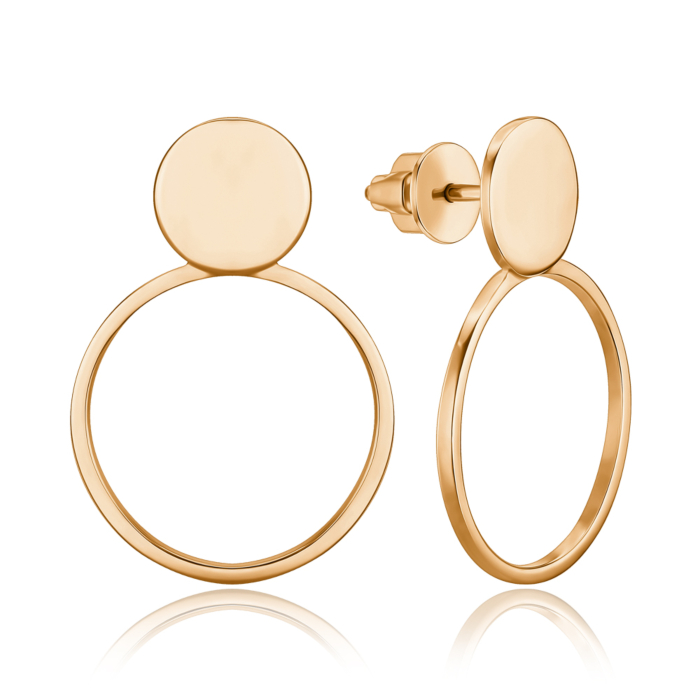 Золотые серьги без вставки. Артикул S214520-E/01