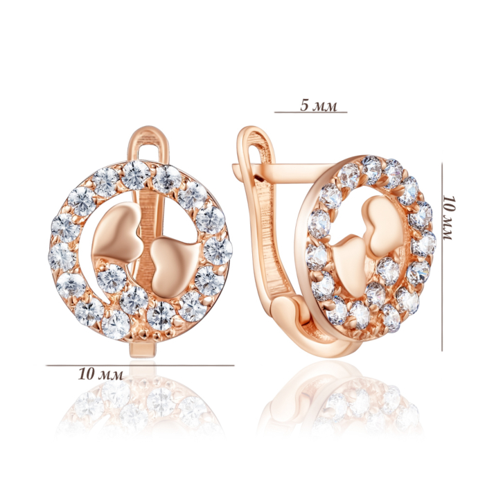 Золоті сережки з фіанітами. Артикул S214641-E/01/1