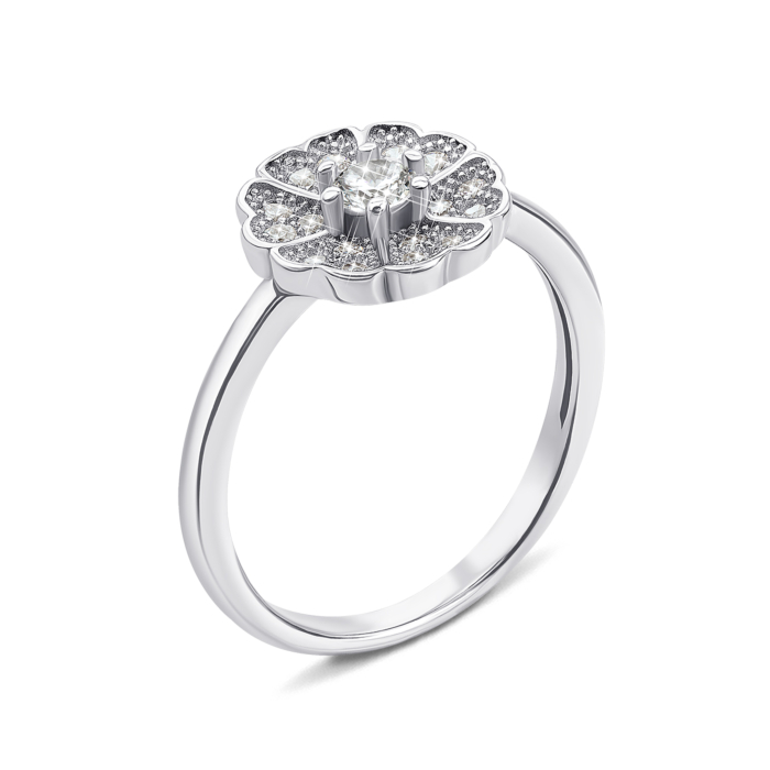 Серебряное кольцо с фианитами. Артикул S460-R/12/1