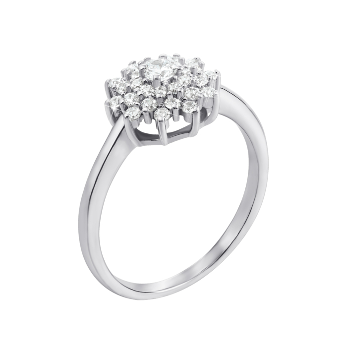 Срібна каблучка з фіанітами. Артикул S472-R