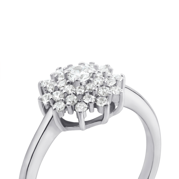 Срібна каблучка з фіанітами. Артикул S472-R