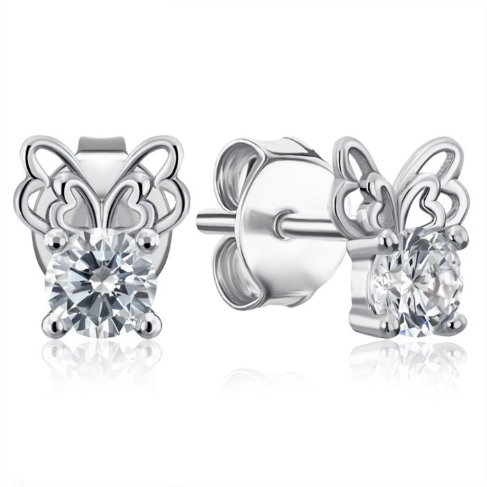 Срібні пусети з фіанітом. Артикул SE01465-E/12/1