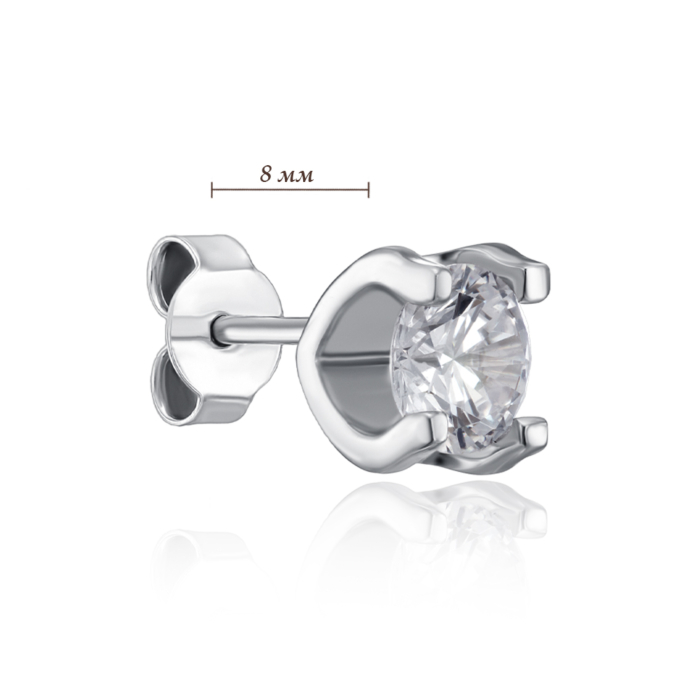 Серебряные пуссеты с фианитом. Артикул SE00086-E/12/1