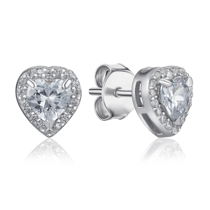 Срібні сережки з фіанітами. Артикул SE00219-E/12/1