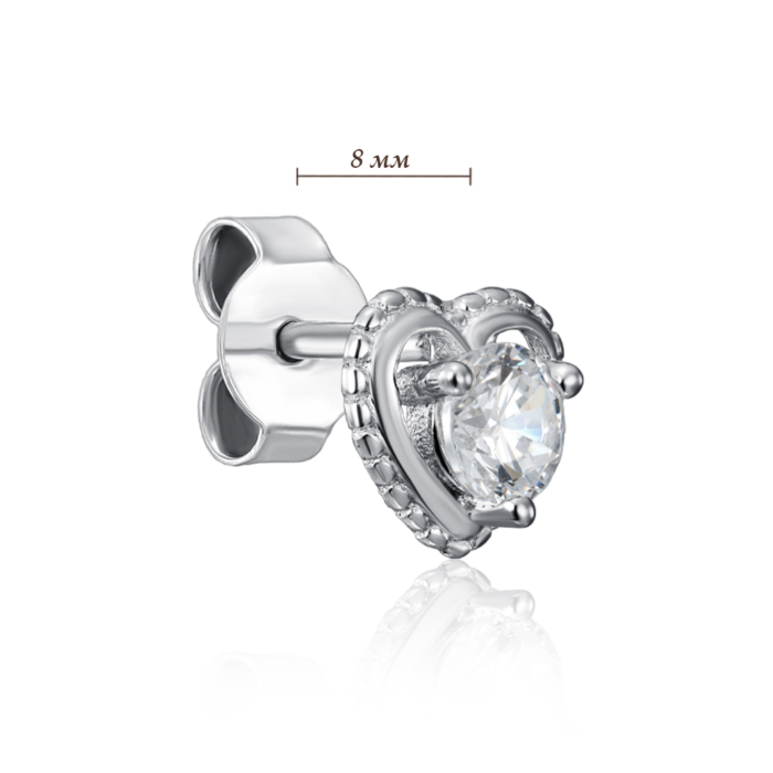 Серебряные пуссеты с фианитом. Артикул SE00272-E/12/1