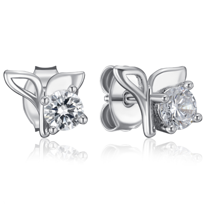 Серебряные пуссеты с фианитом. Артикул SE00274-E/12/1