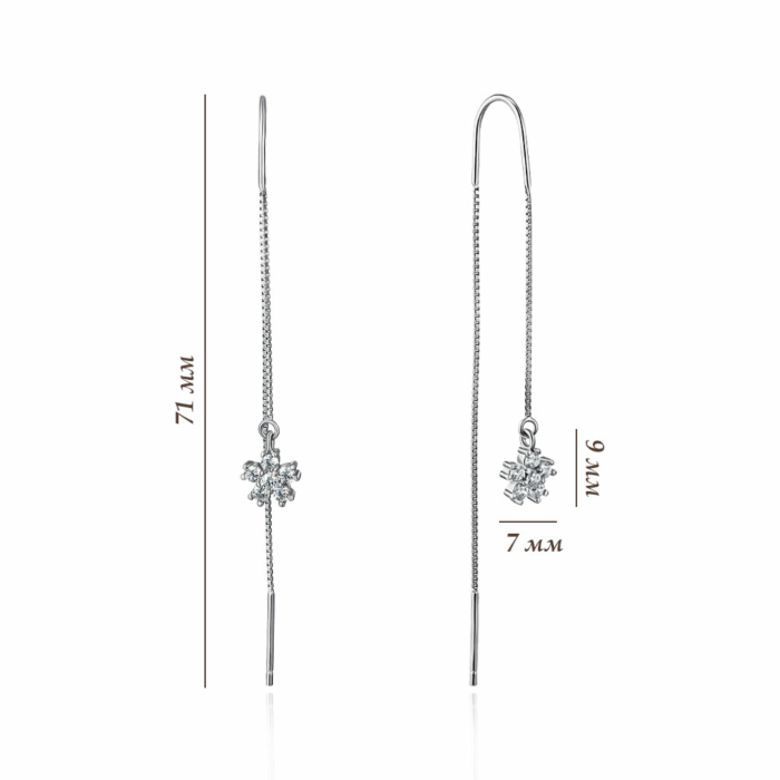 Серебряные серьги с фианитами. Артикул SE00277-E/12/1