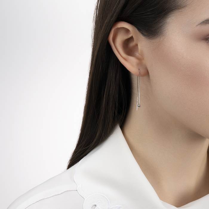 Срібні сережки-протяжки. Артикул SE00286-E/12