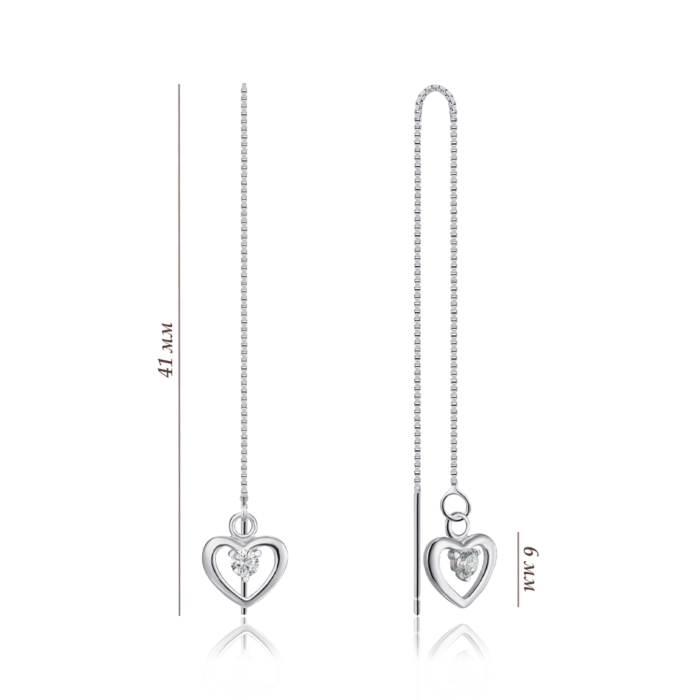 Срібні сережки-протяжки. Артикул SE00293-E/12/1