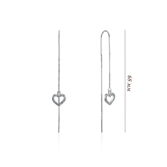 Срібні сережки з фіанітами. Артикул SE00295-E/12/1