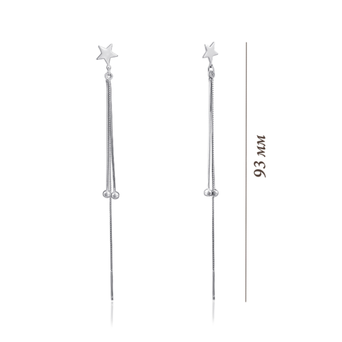 Срібні сережки-протяжки без вставки. Артикул SE00296-E/12